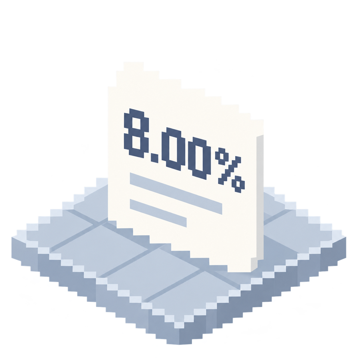 An example sales tax rate of 8.00% printed on a receipt